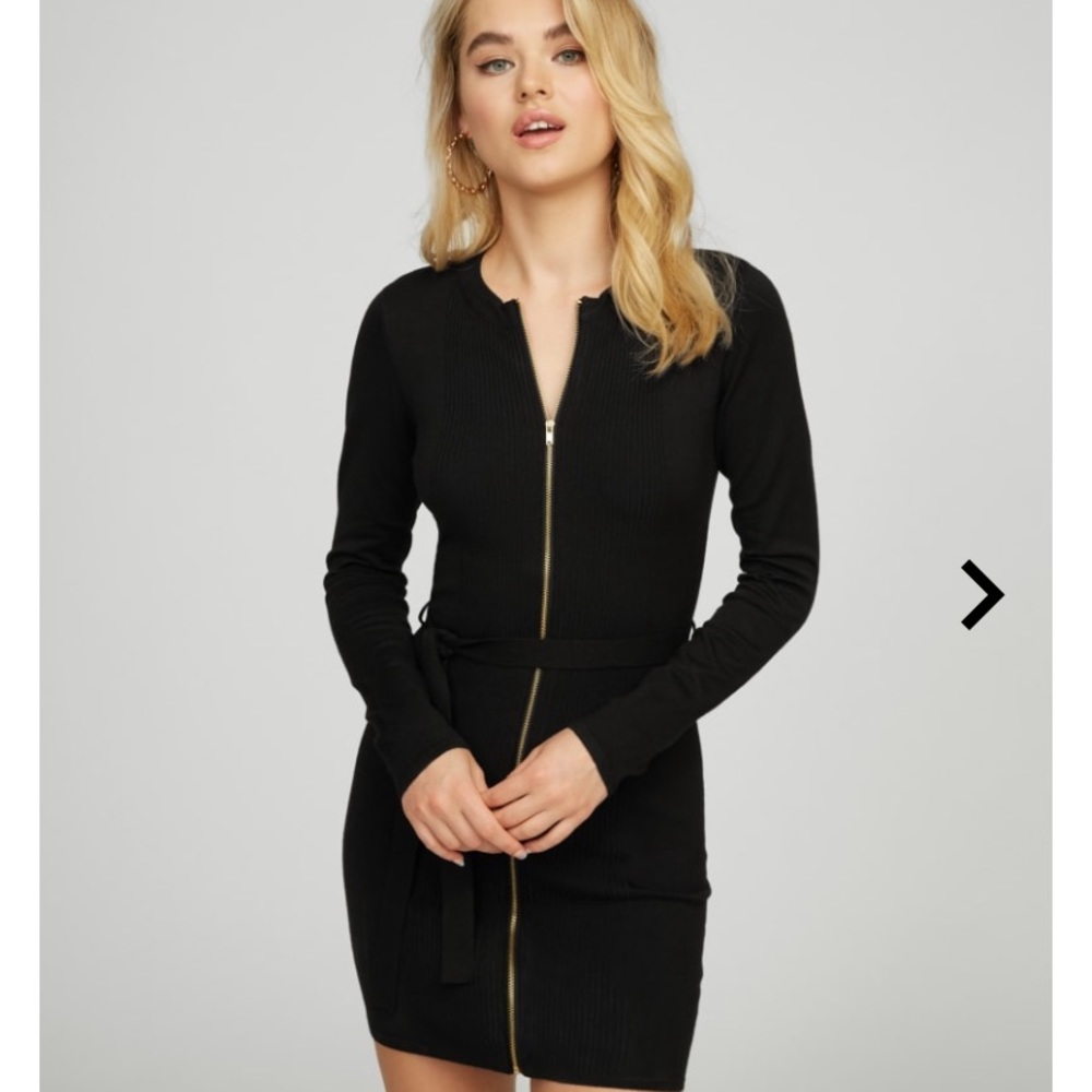 Guess Nyomi belted zip sweater dress